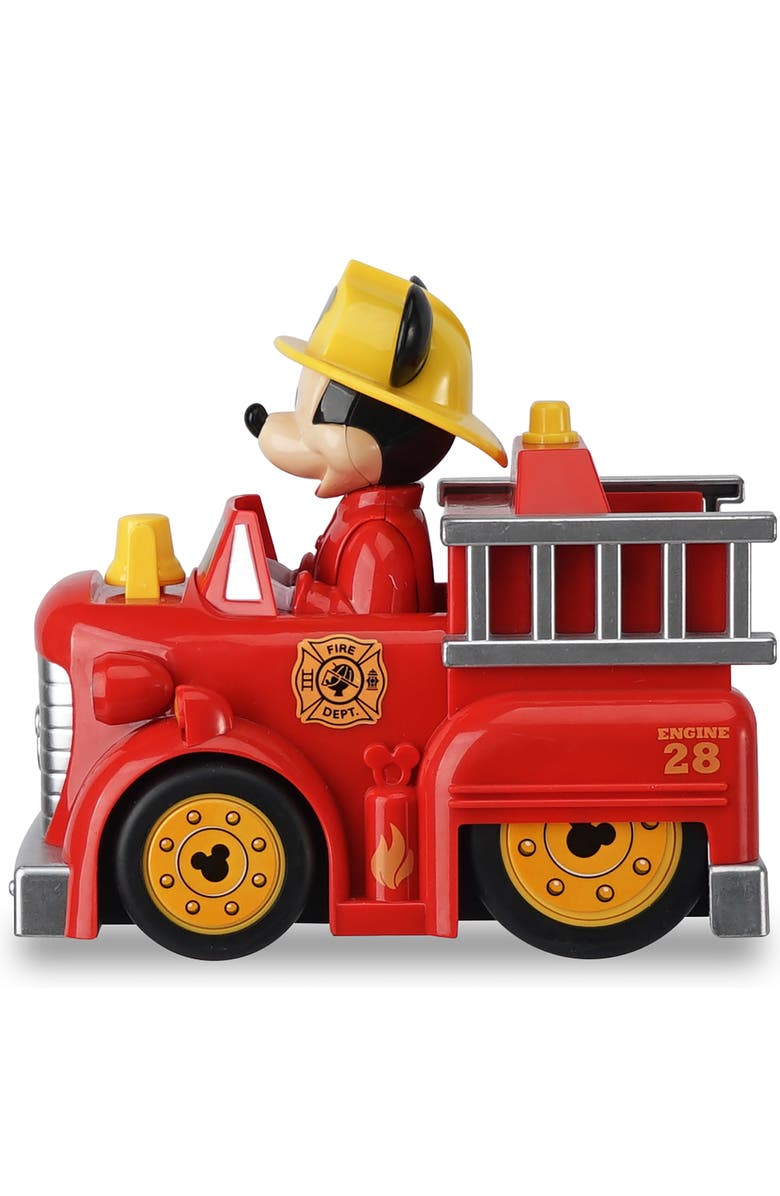 Disney Junior Press N Go Mickey Mouse Firetruck 5.5 Inch Red & Yellow Toy, Alternate, color, 
