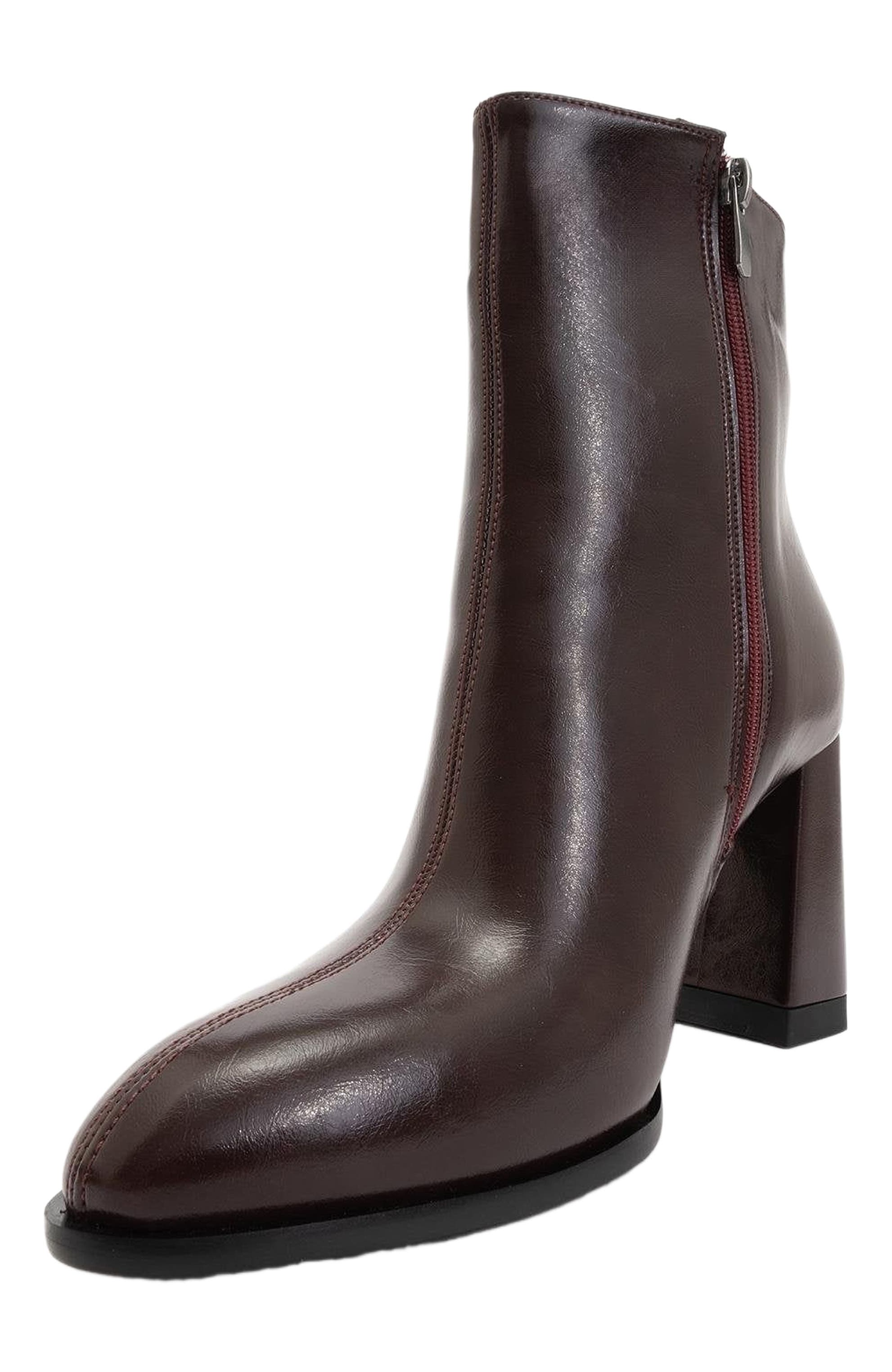 Jewel High Heel Boot, Alternate, color, Burgundy Faux Leather