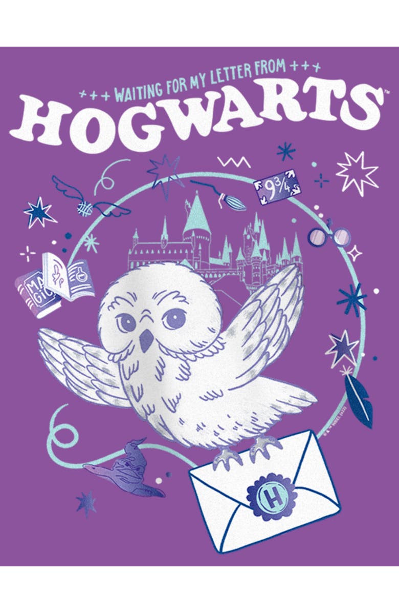 HARRY POTTER Girl's Harry Potter The Magic Letter Graphic T-Shirt, Alternate, color, Purple Berry