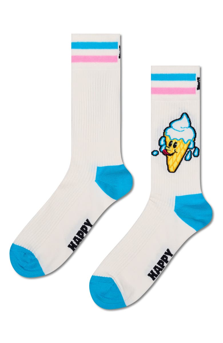 Happy Socks Corny Summer Assorted 4-Pack Crew Socks Socks Gift Box, Alternate, color, Light Purple