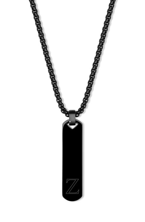 Men's Engravable Initial Vertical Bar Necklace