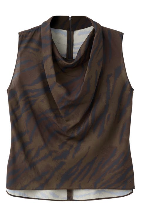 Draped Cowl Neck Top