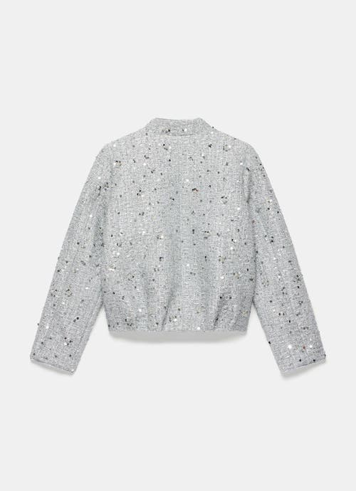 Mint Velvet Sequin Boucle Bomber In Metallic