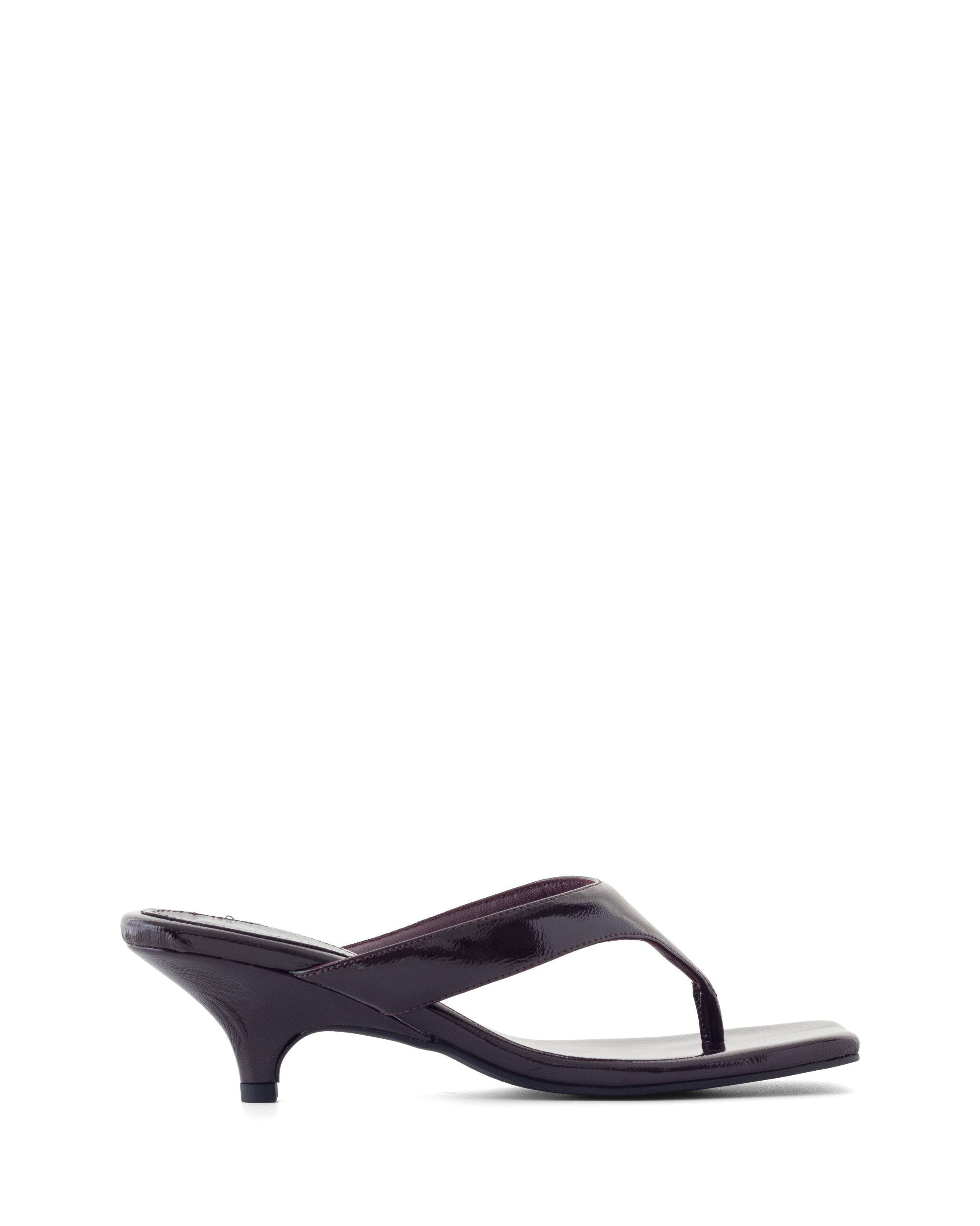 North Square Toe Thong Heel, Alternate, color, Port Crinkled Patent Pu
