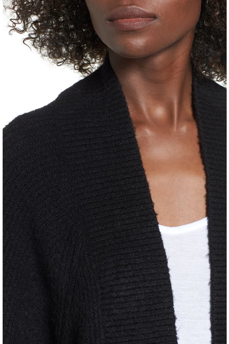 Blouson Sleeve Cardigan, Alternate, color, BLACK