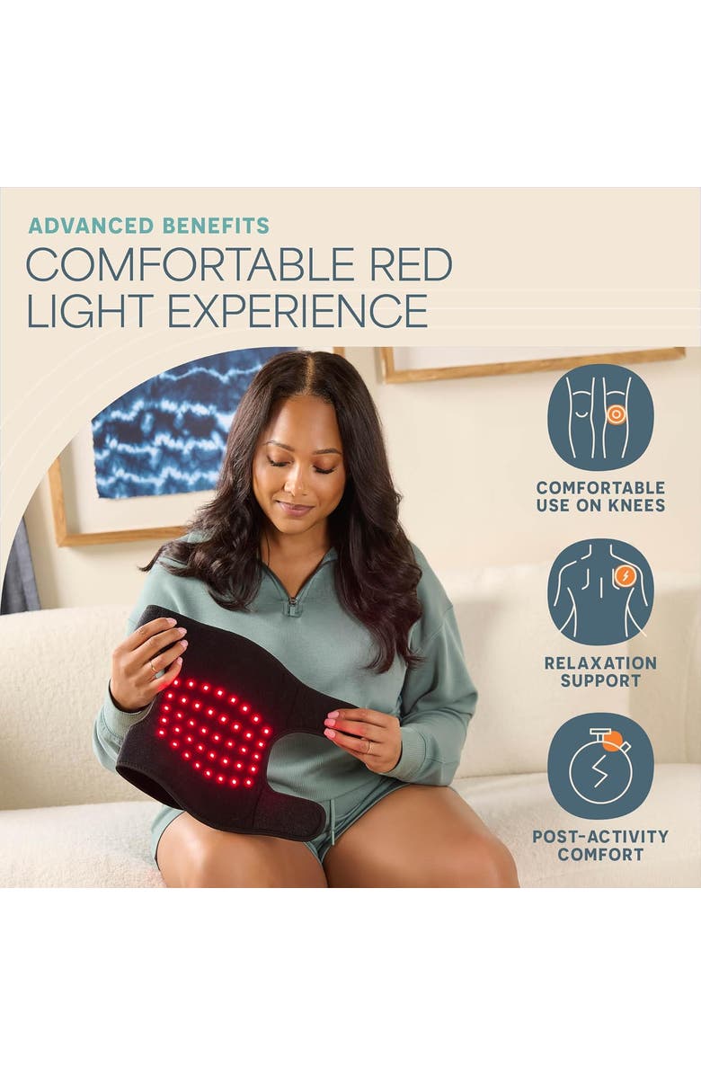 Lifepro Red Light Therapy Knee Massager 660nm & 850nm Infrared LED Knee Brace Device, Alternate, color, Rechargable