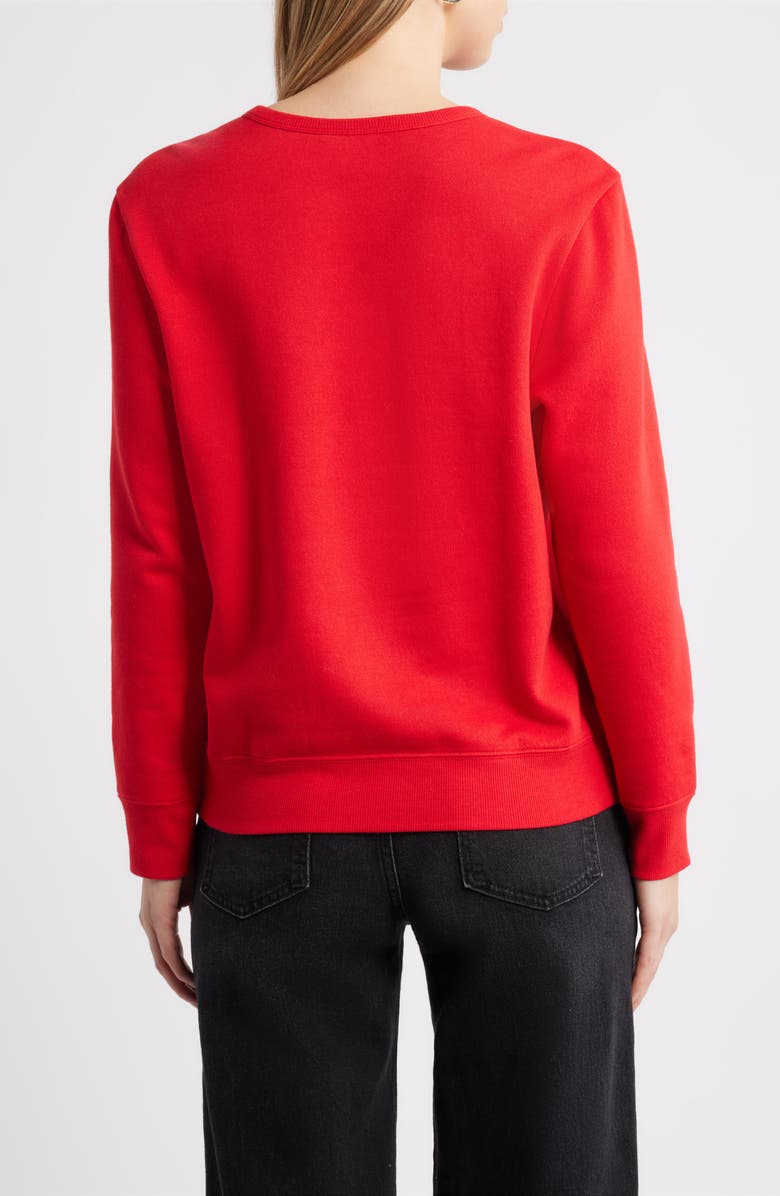 Caslon<sup>®</sup> Sequin Bow Sweatshirt, Alternate, color, Red Sequin Bow