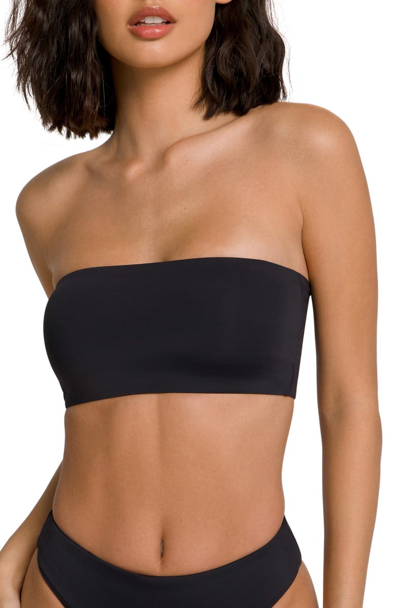 Good American Better Band Strapless Reversible Swim Top, Main, color, 