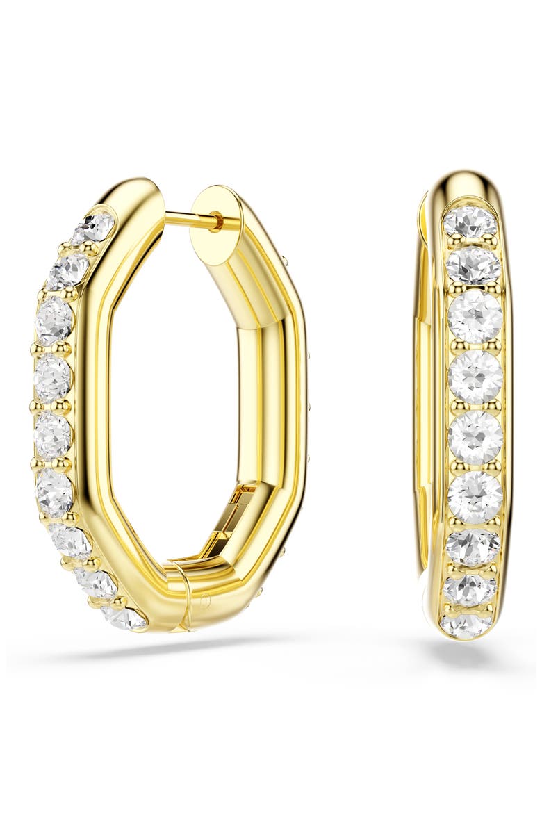 Dextera Crystal Hoop Earrings, Main, color, GOLD