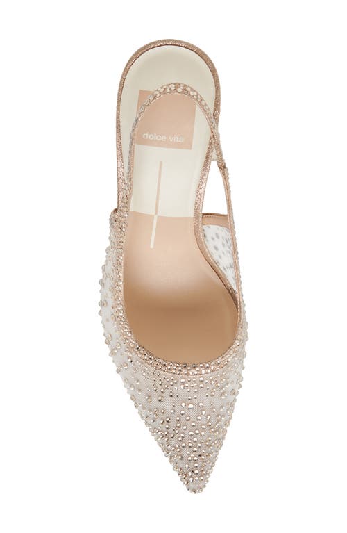 Dolce Vita Kaye Crystal Pointy Toe Slingback Pump In Gold Mesh