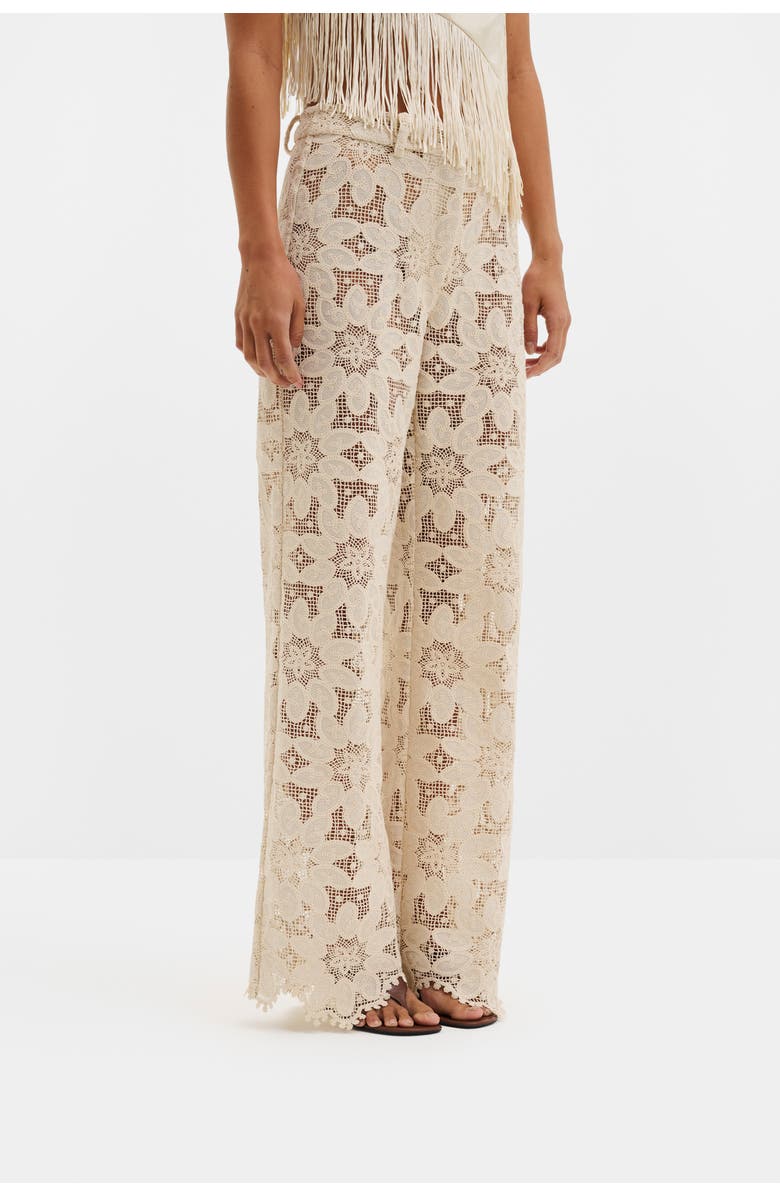 Malina Natalina Guipure Lace Pants, Alternate, color, Sand
