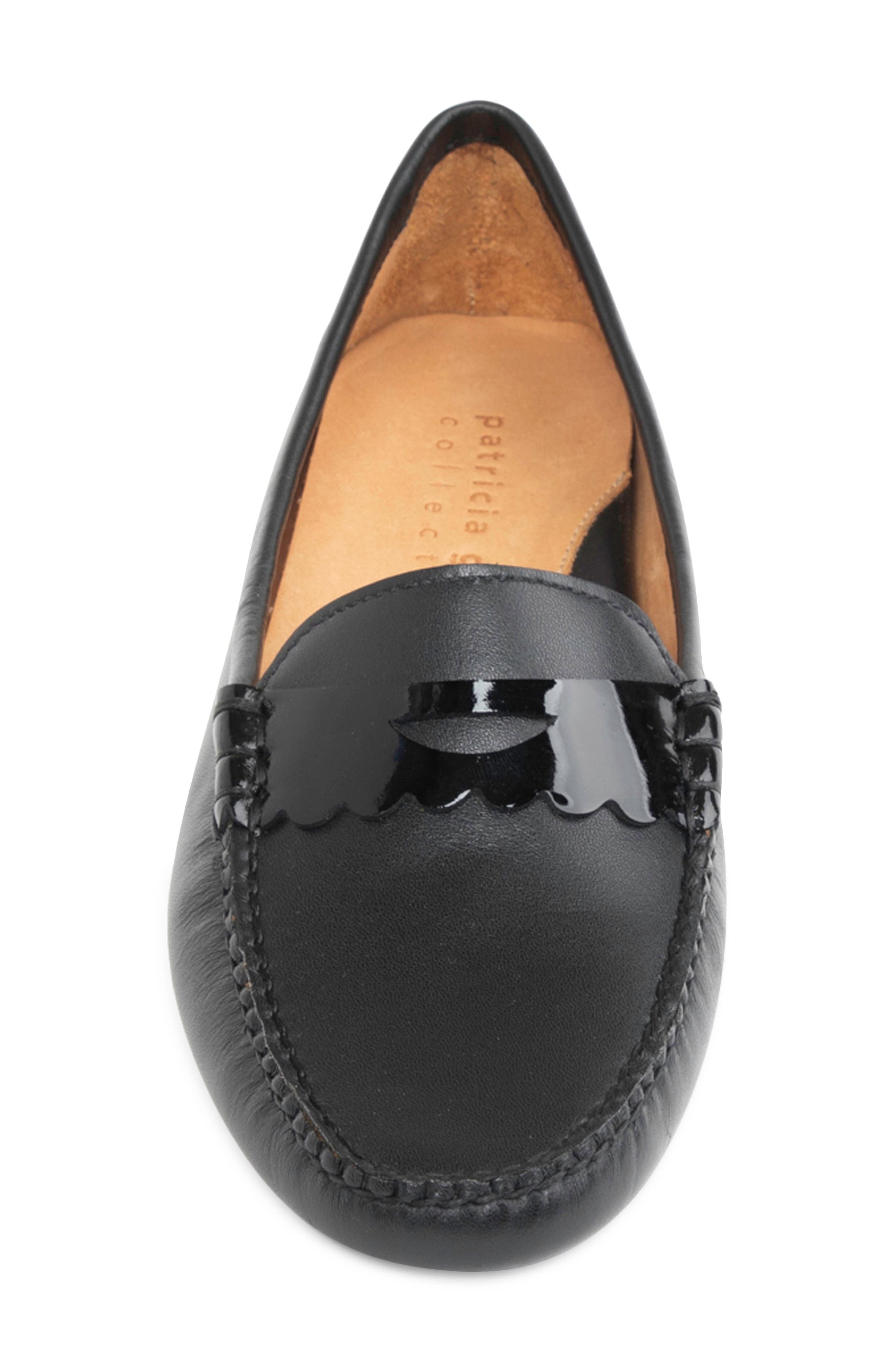 patricia green Janet Scalloped Driving Loafer, Alternate, color, Black