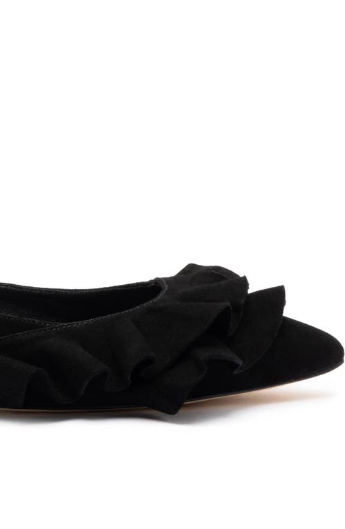 Larroude Larroudé Lee Ruffle Flat In Black