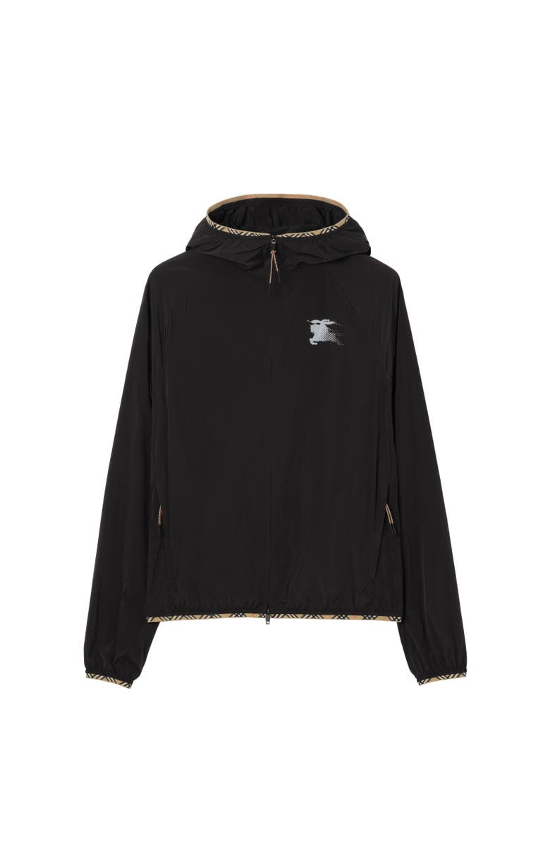 Burberry Nylon Hooded Jacket, Alternate, color, Black