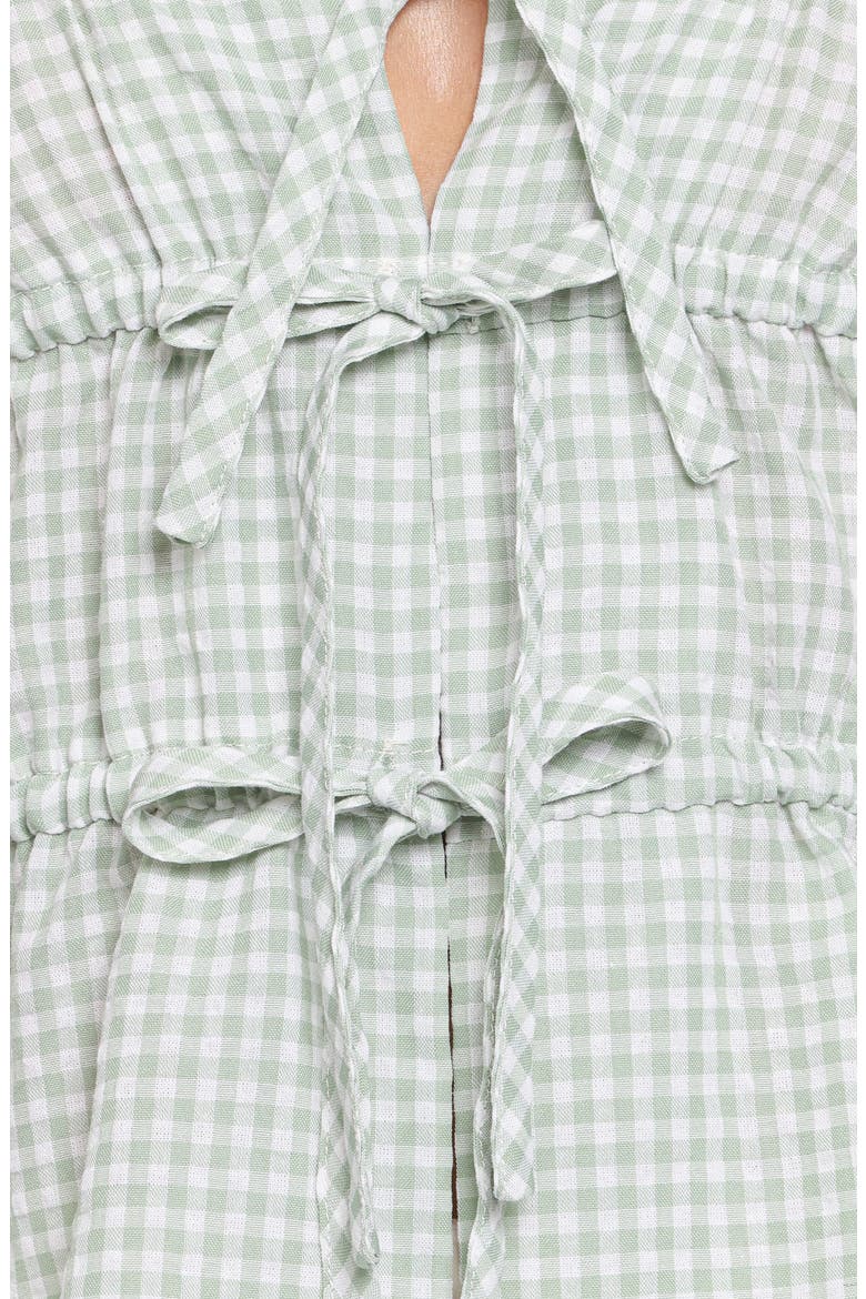 Harper Gingham Tie Front Tank, Alternate, color, SAGE GINGHAM