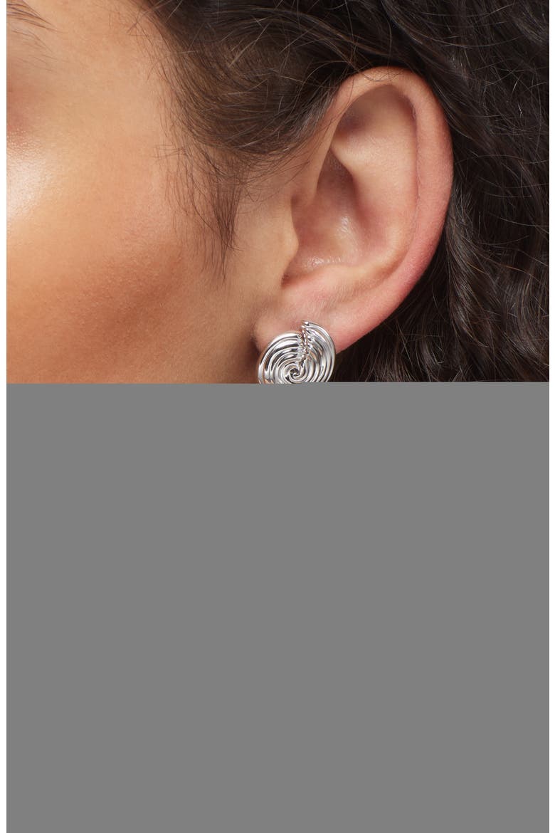 Small Spiral Stud Earrings, Alternate, color, SILVER