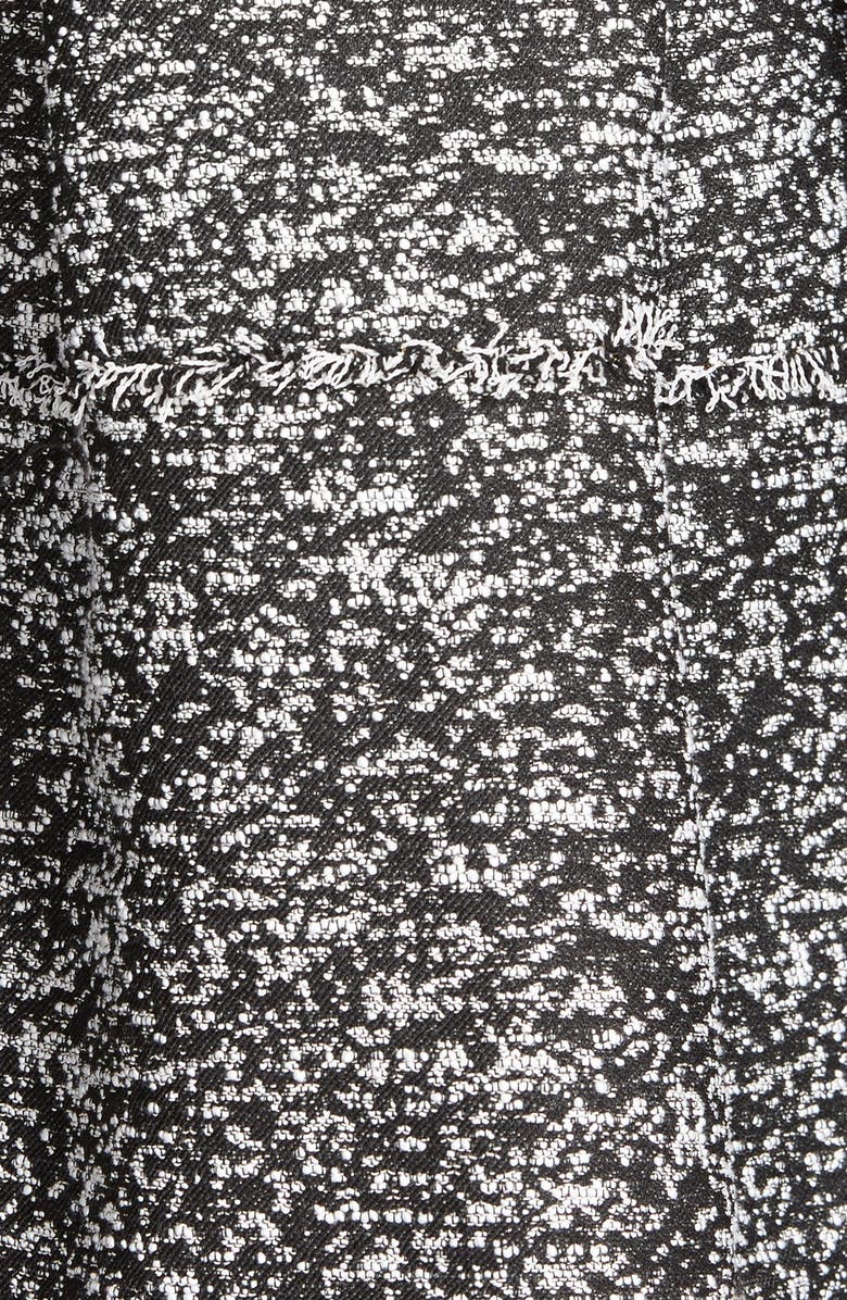 Betsey Johnson Fringed Seam Bouclé Fit & Flare Dress, Alternate, color, 