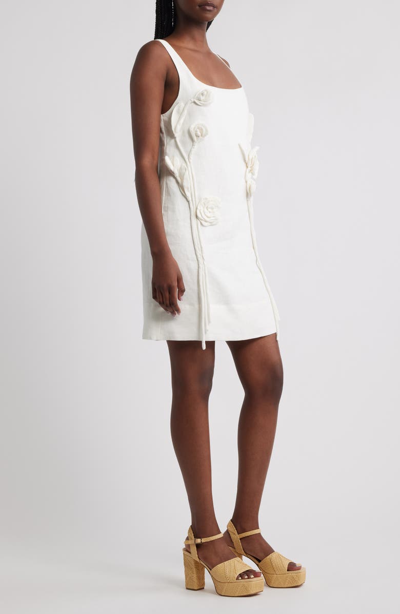 Rosette Linen Minidress