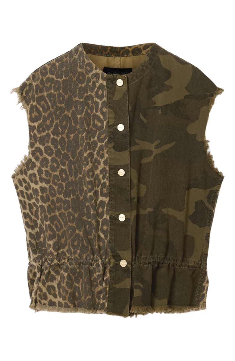 AllSaints Sofi Mixed Print Cotton Vest, Alternate, color, Camo Leppo Green