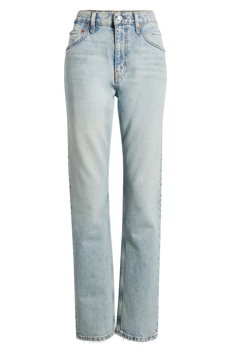Re/Done Blondie Distressed Organic Cotton Jeans, Alternate, color, Ripped Tide
