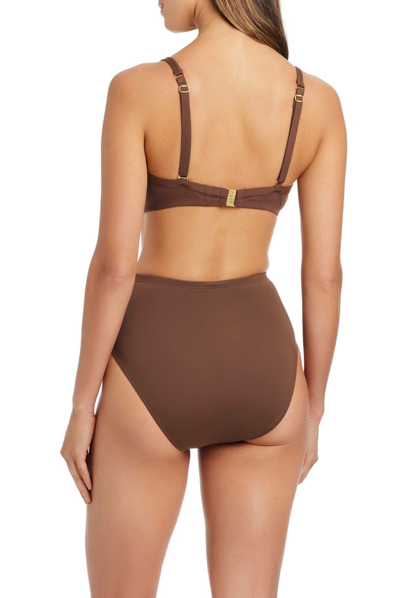 High Waist Draped Swim Bottoms, Alternate, color, ROCKPOOL