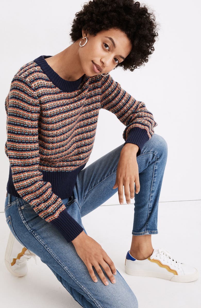 Madewell Striped Tensley Pullover Sweater, Alternate, color, 