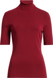 Anne Klein Short Sleeve Turtleneck Sweater