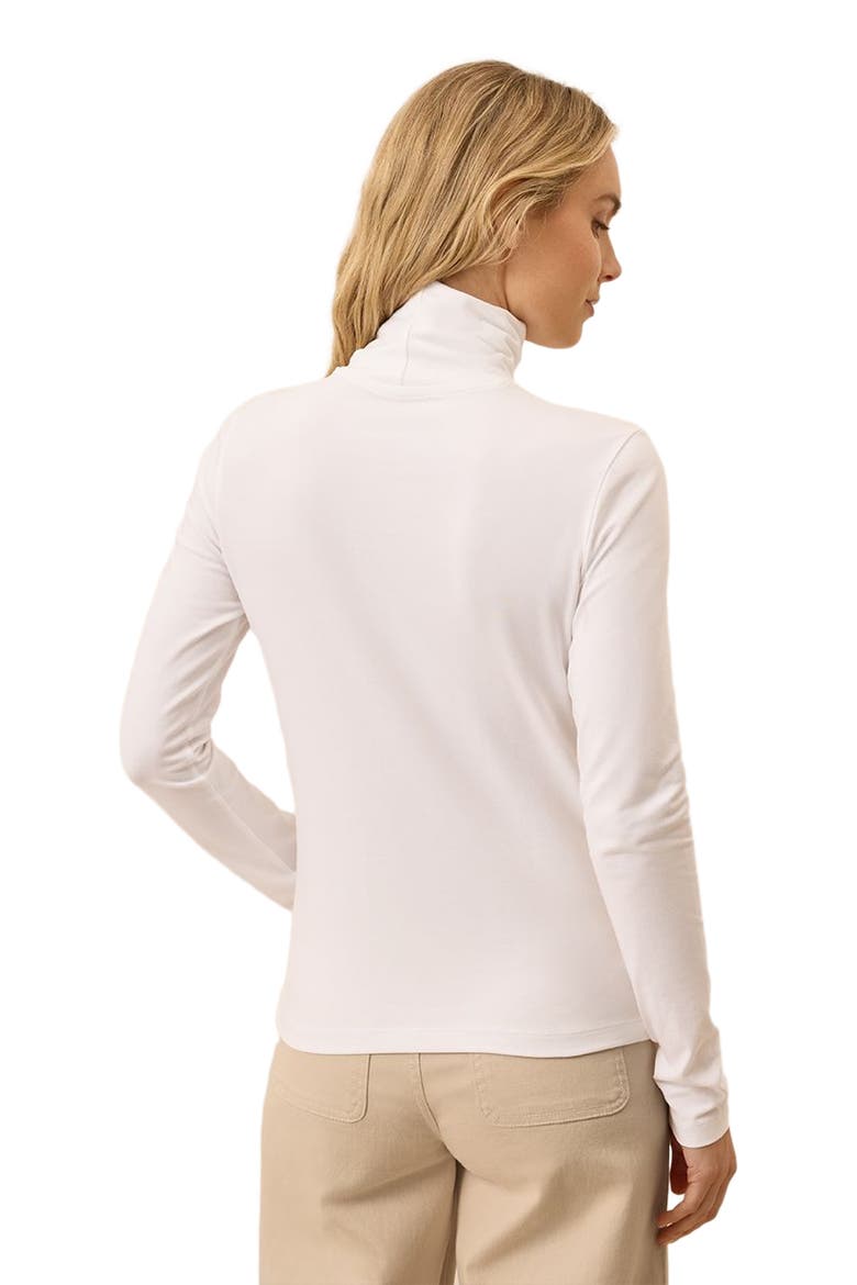 Luxe Stretch Jersey Slim Turtleneck, Alternate, color, White