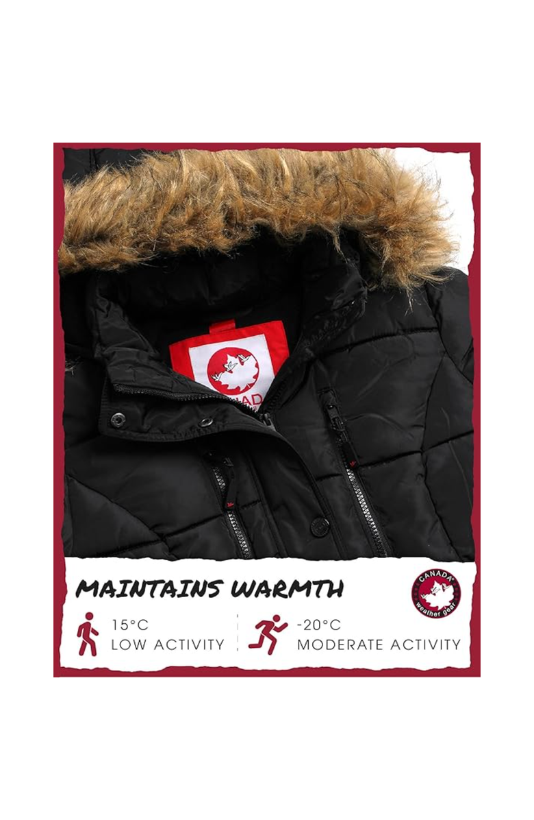 CANADA WEATHER GEAR Women's Heavyweight Long Parka Jacket, Alternate, color, Black