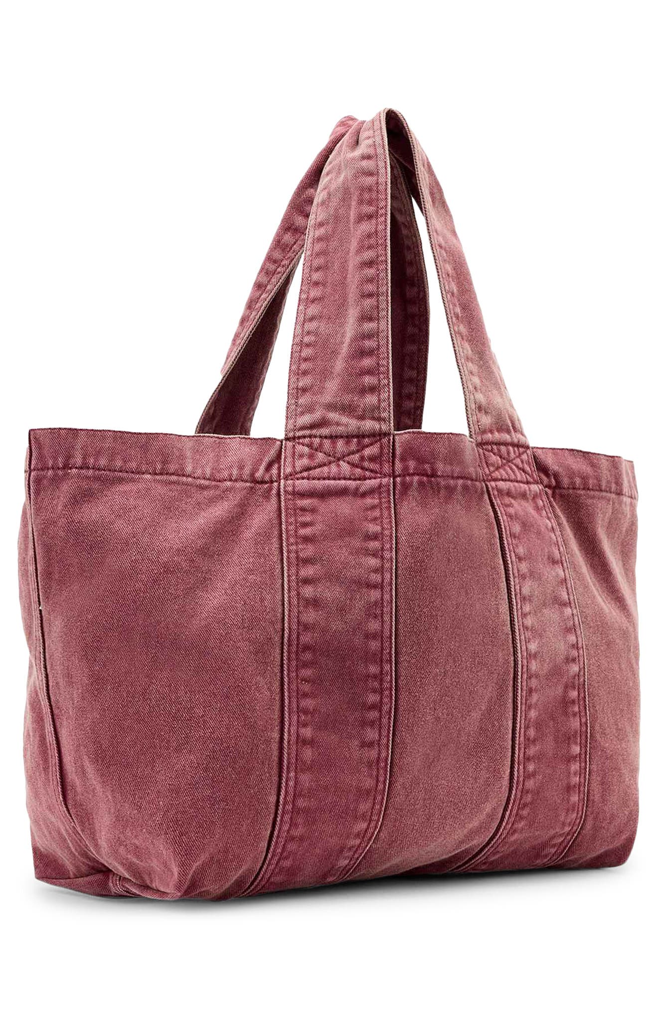 AllSaints Izzy Denim Tote, Alternate, color, Raspberry Pink