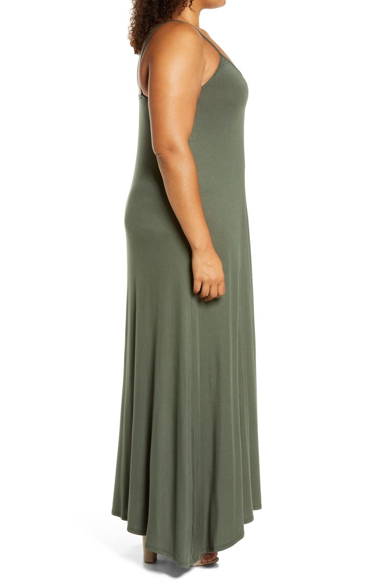Loveappella A-Line Maxi Dress, Alternate, color, Olive