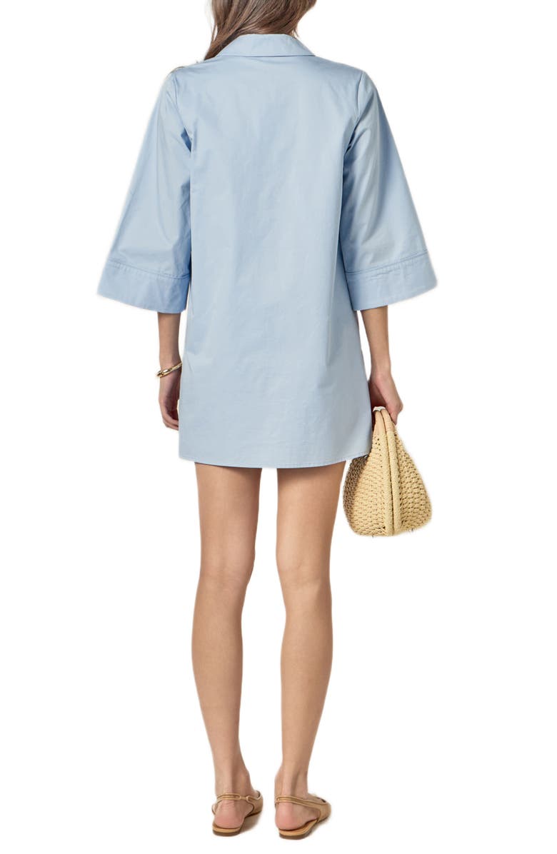 English Factory Floral Appliqué Shift Minidress, Alternate, color, Powder Blue