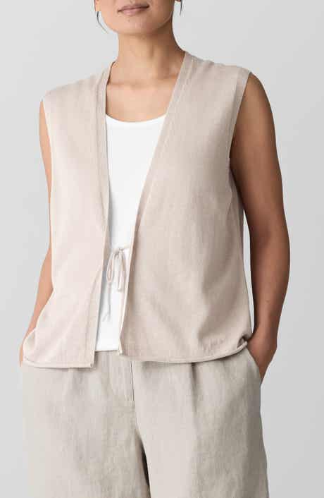 Eileen Fisher Tie Front Sweater Vest