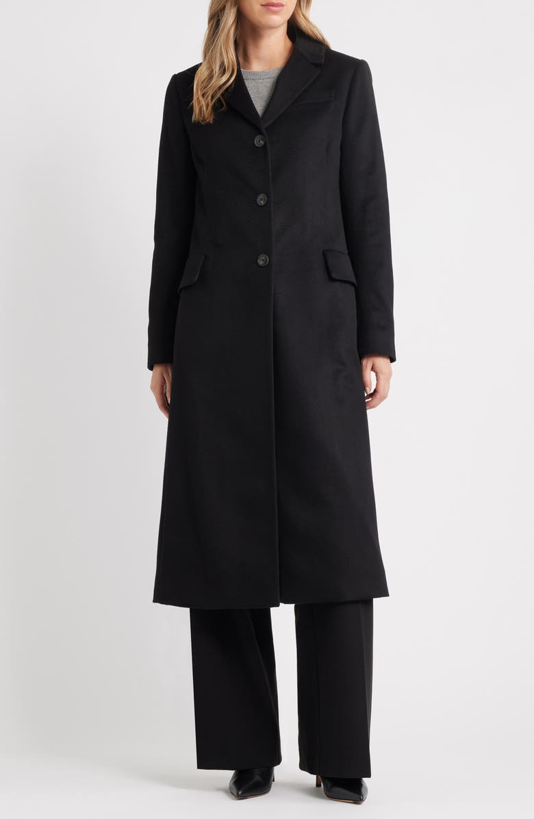 Fleurette Kate Cashmere Coat, Main, color, Black