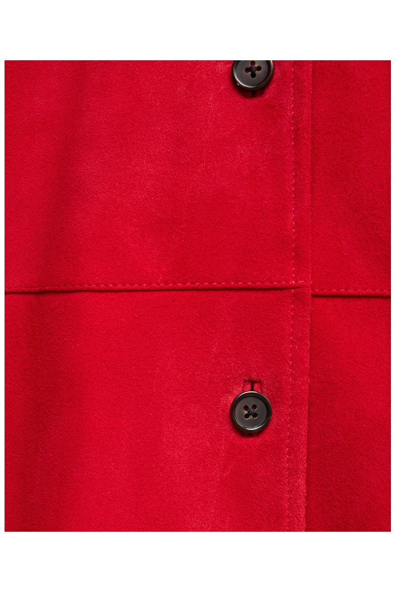 Oversized Suede Leather Shirt, Alternate, color, RED