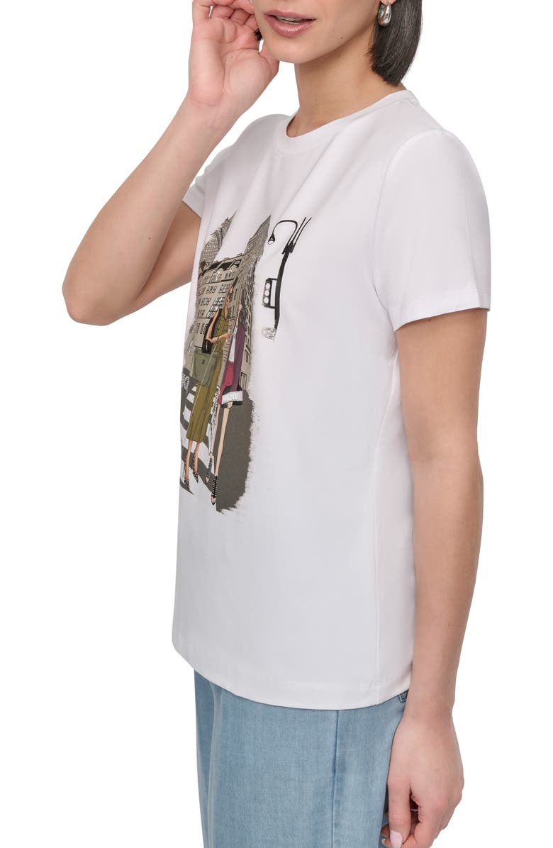 DKNY 5th Avenue Graphic T-Shirt, Alternate, color, White