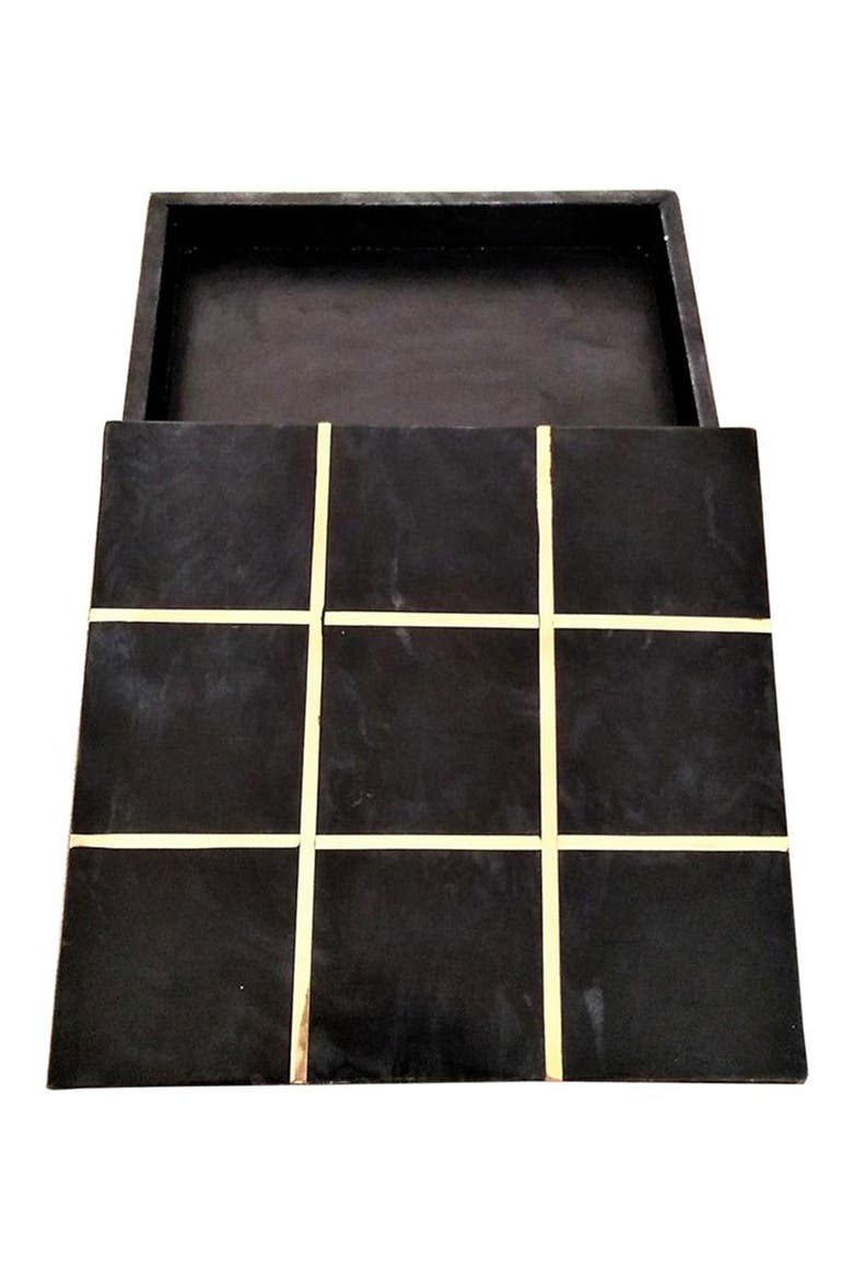 Marble Tic-Tac-Toe Game, Alternate, color, BLACK