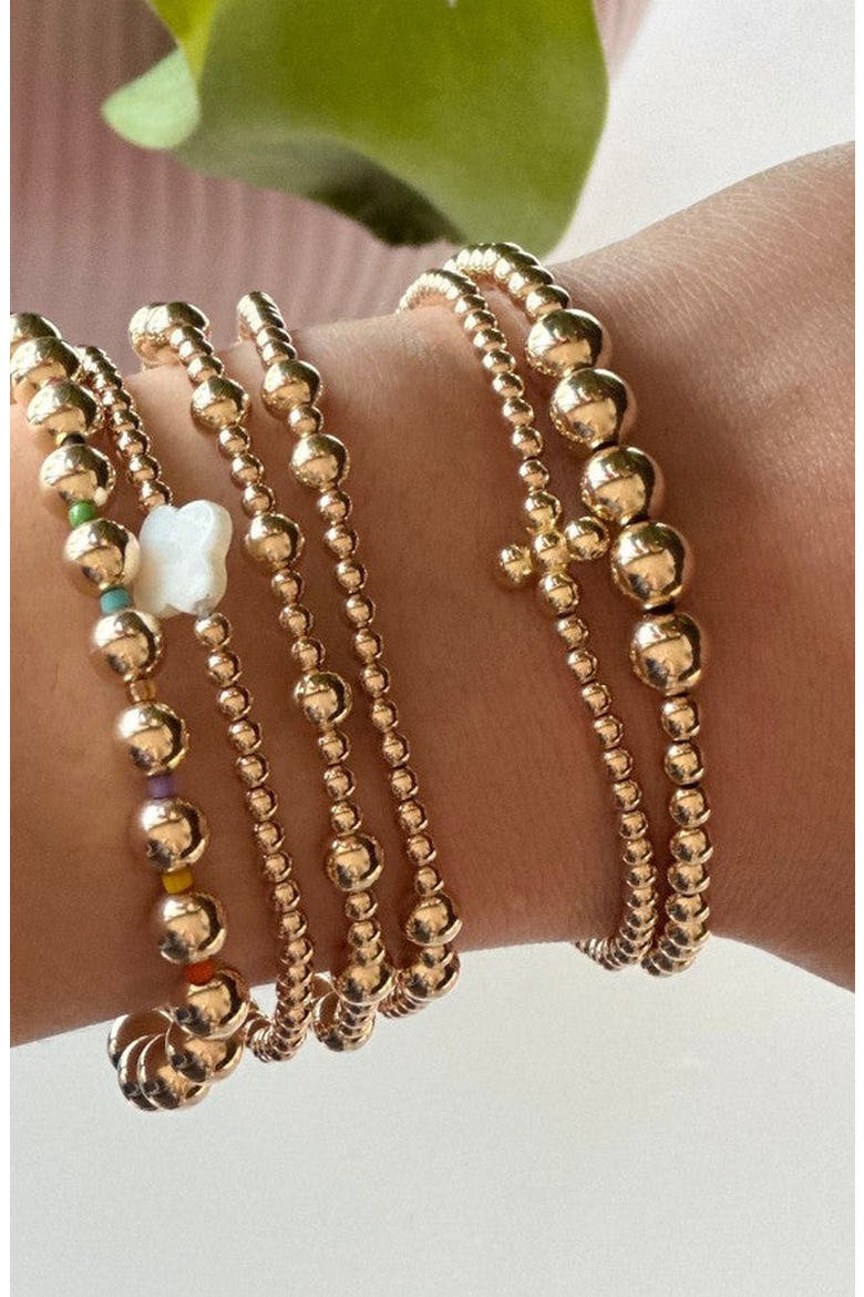 Eva Gold Bead Bracelet, Alternate, color, 6.5 Inch