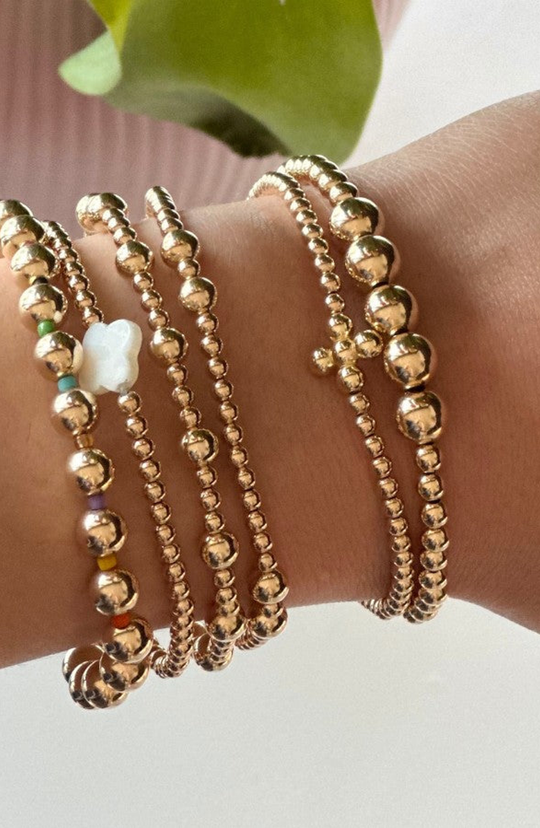 Little Sky Stone Eva Gold Bead Bracelet, Alternate, color, 6.5 Inch