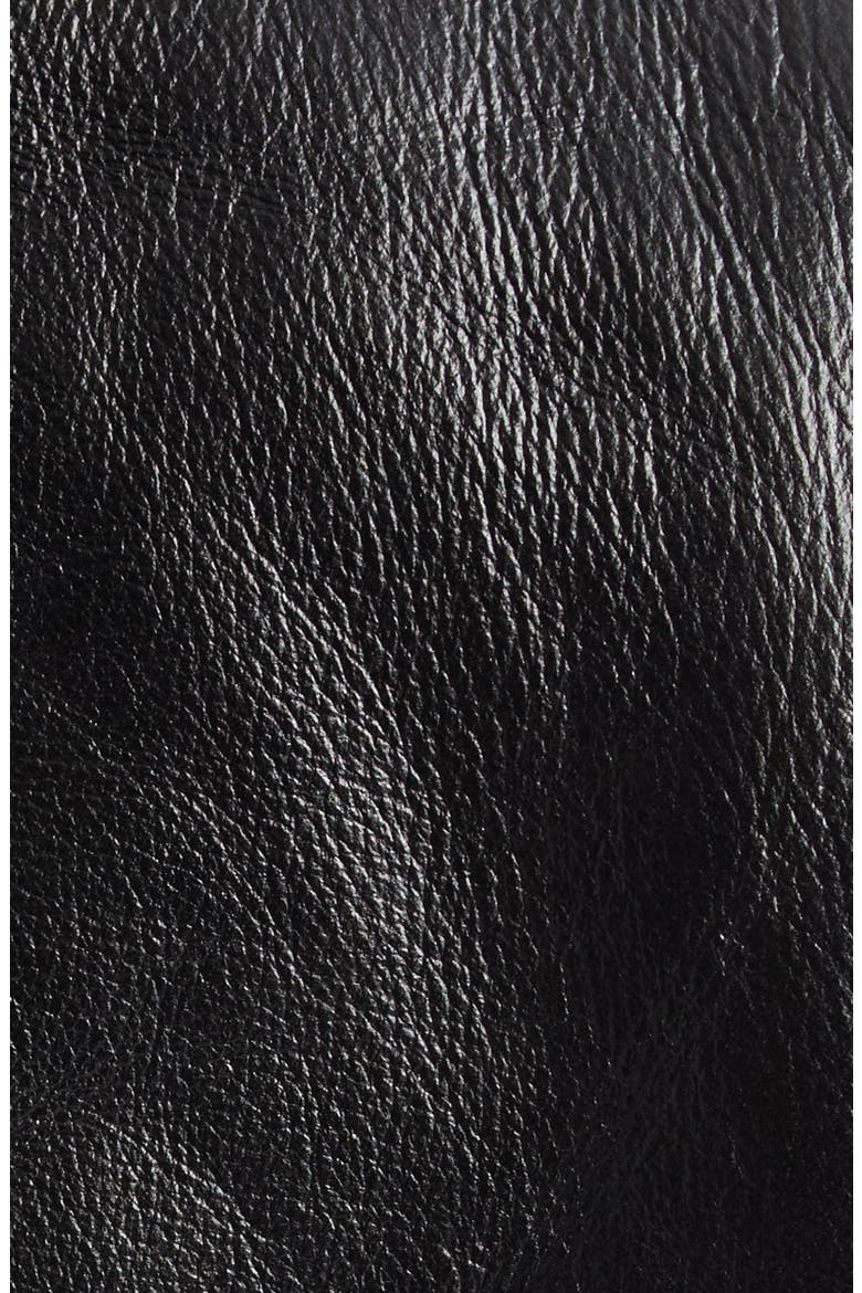 Kenny Genuine Shearling Trim Leather Coat, Alternate, color, BLACK GRANOLA