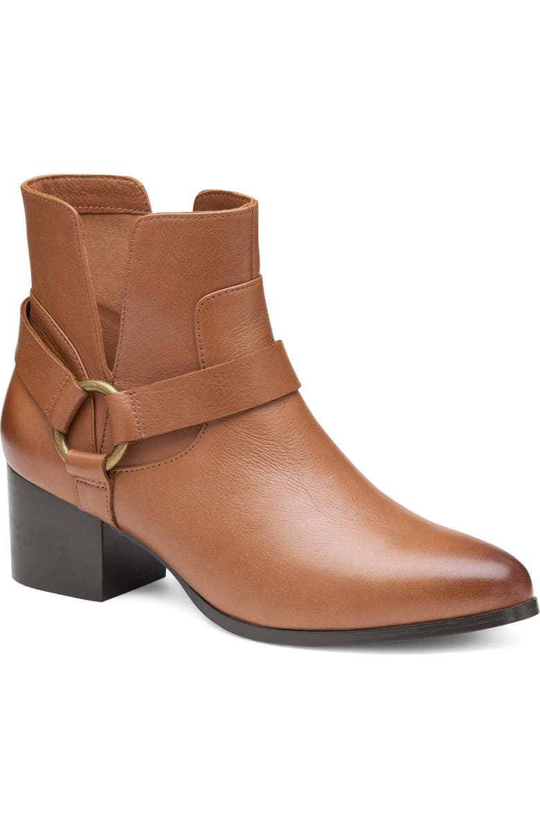 Johnston & Murphy Trista Harness Bootie, Main, color, Cognac Calfskin