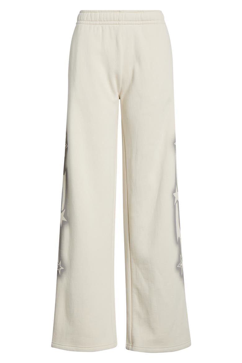 Cyber Baggy Star Print Detail Sweat Pants, Alternate, color, IVORY/ SILVER