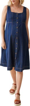 Ingrid & Isabel Chambray Maternity/Nursing Swing Dress