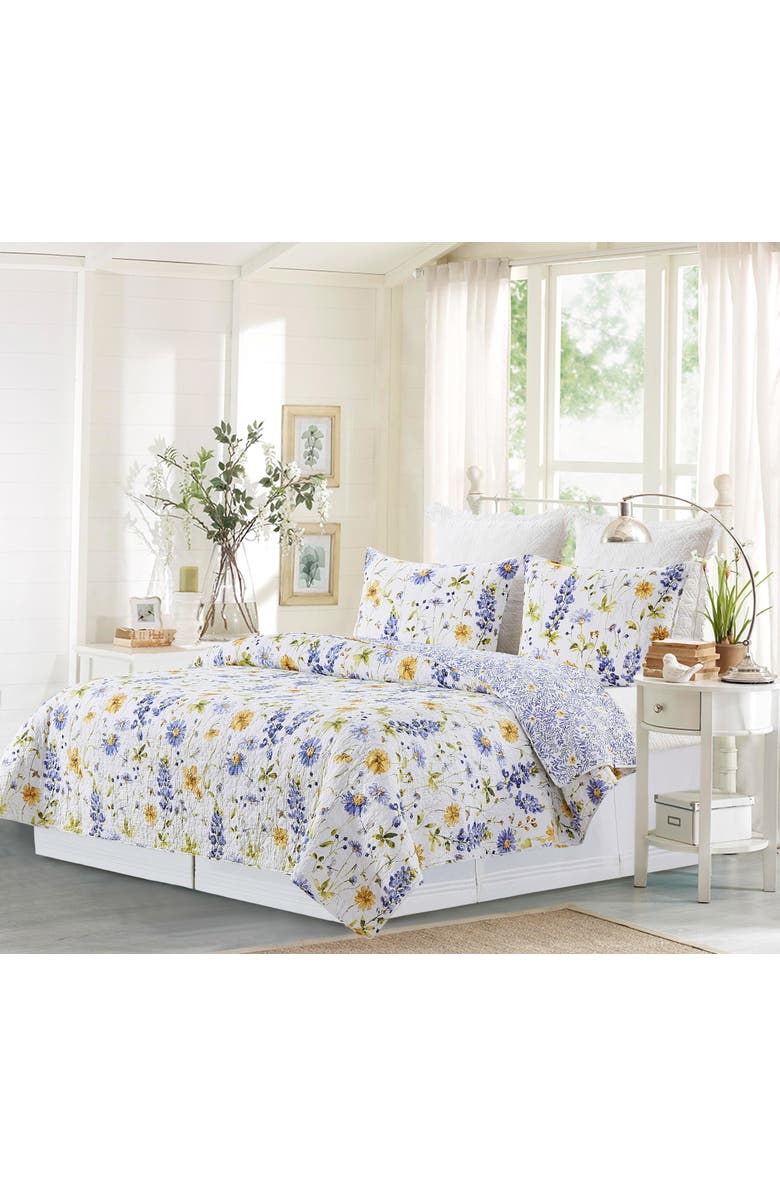 C&F Home Lovely Blues Floral Cotton Quilt Bedding Set, Alternate, color, Purple