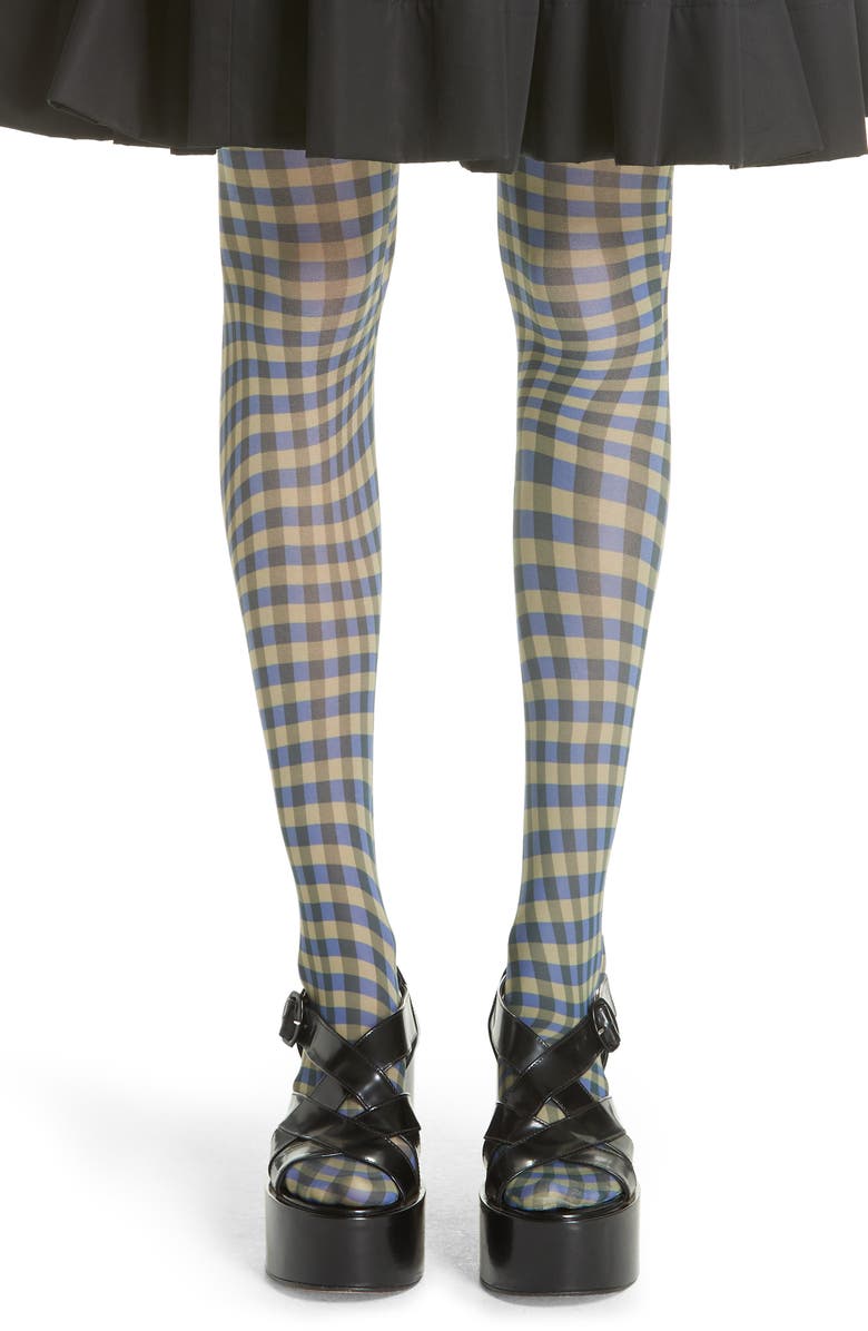 Molly Goddard Bevan Check Print Tights, Main, color, 