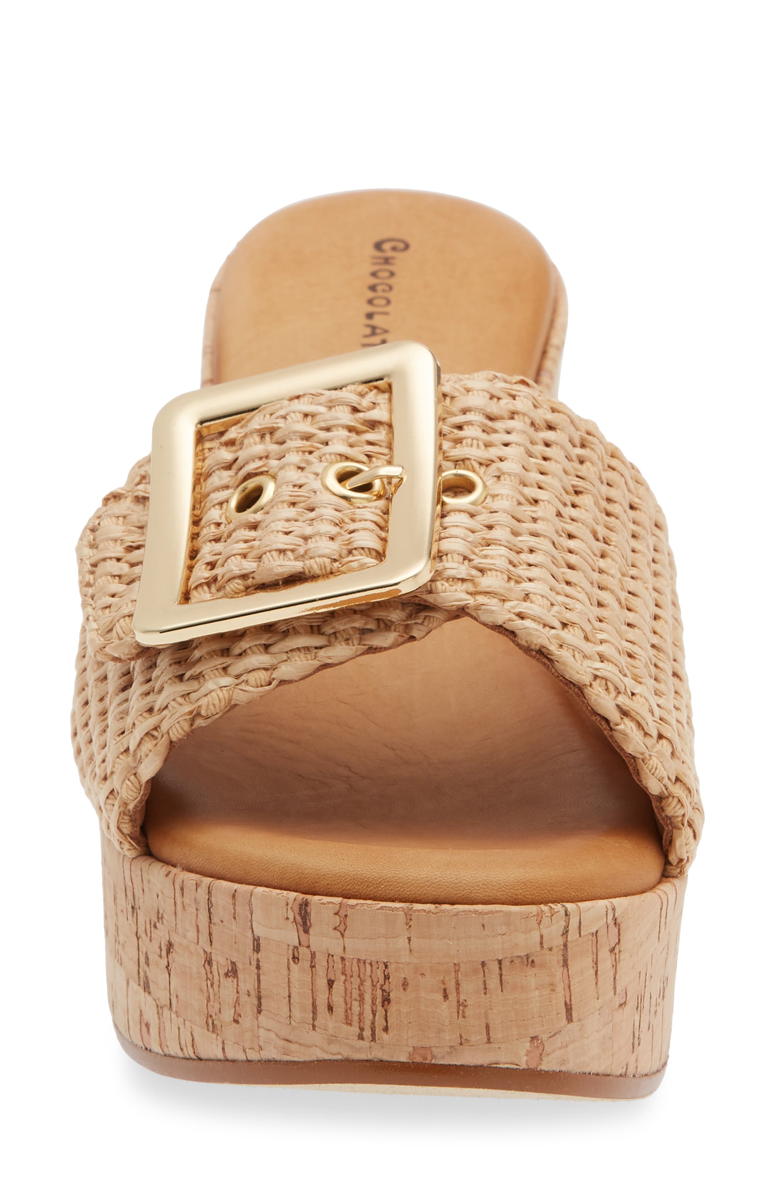 Gani Platform Slide Sandal, Alternate, color, NATURAL RAFFIA