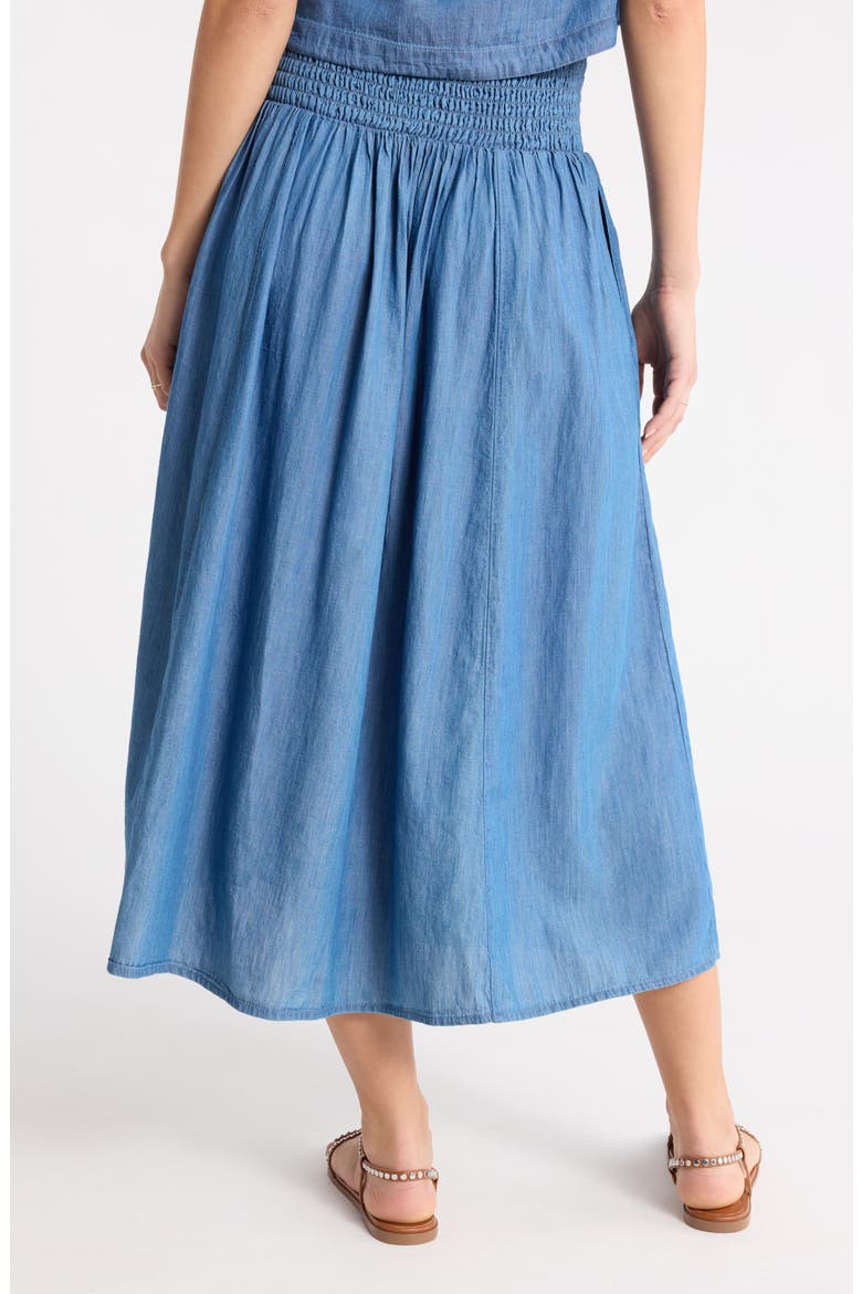 Chambray Maxi Skirt, Alternate, color, MEDIUM WASH