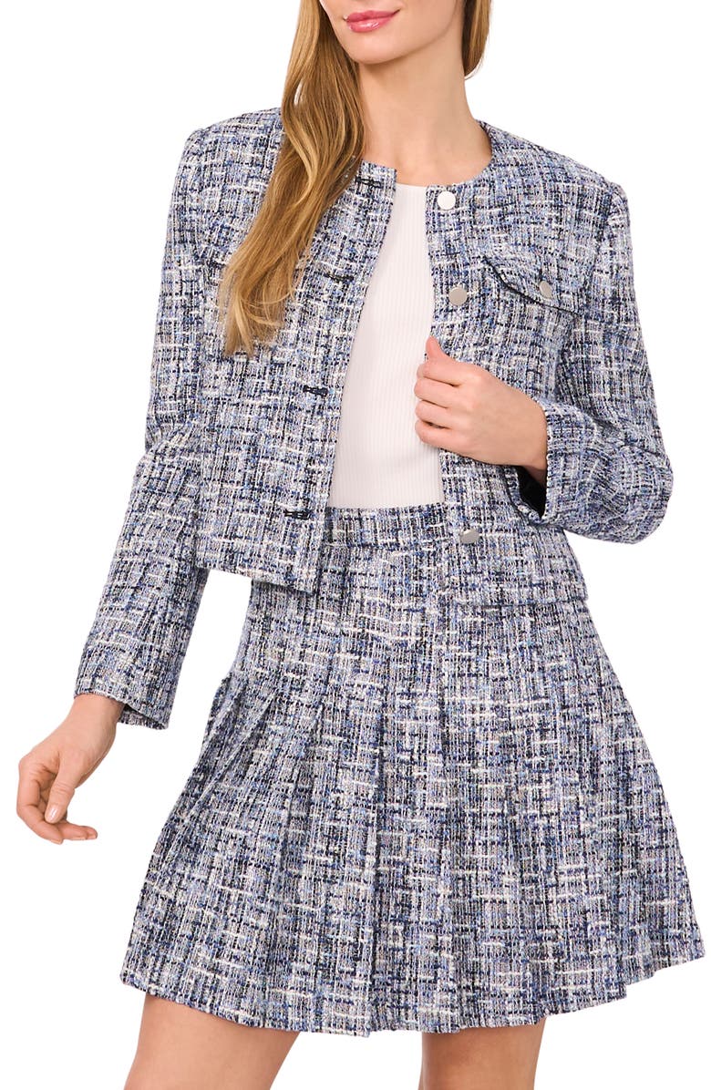 Ted Baker Tweed Jacket, Main, color, Ocean Cave