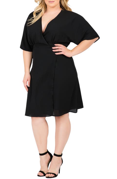 Candice Georgette Wrap Dress (Plus Size)