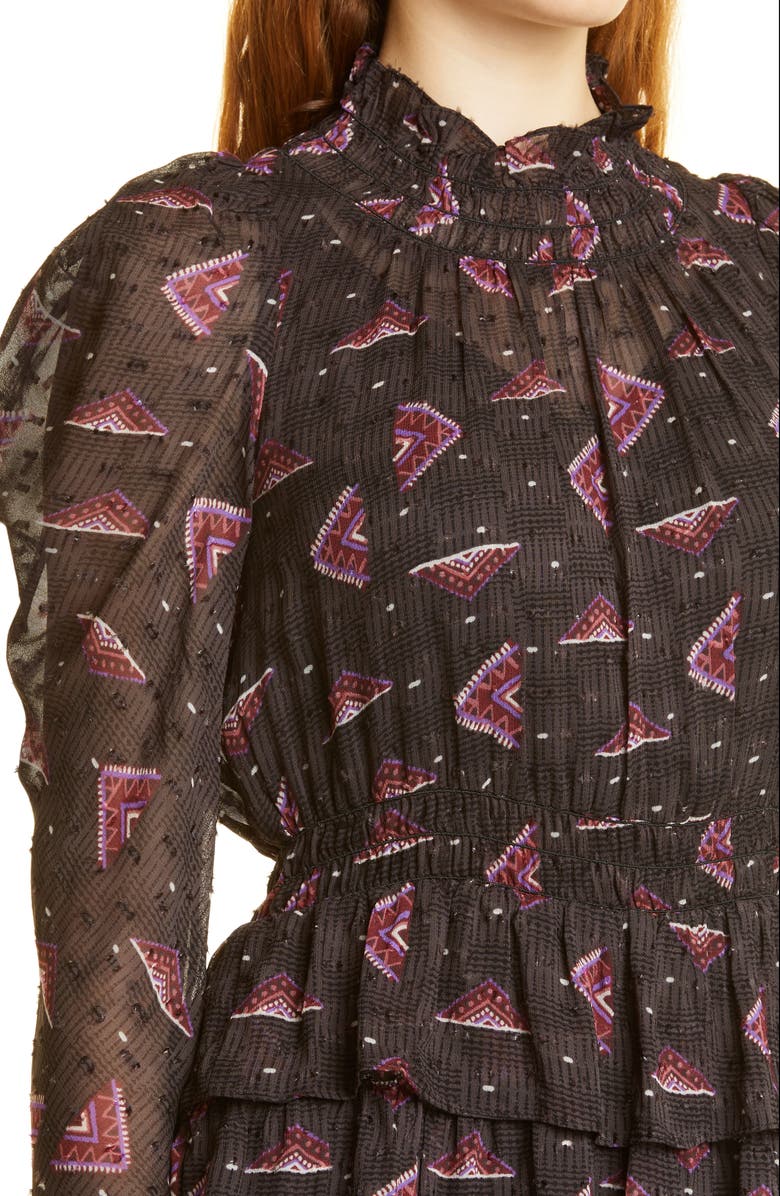 ba&sh Catia Long Sleeve Minidress, Alternate, color, Grey